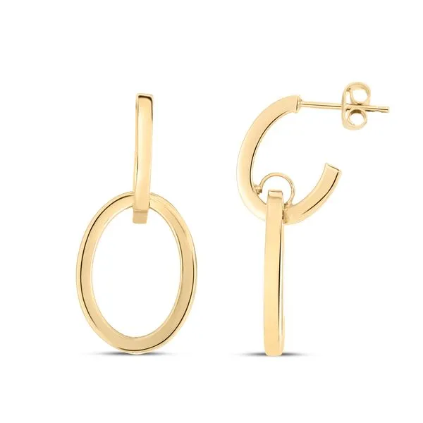 14K Gold Interlocking Drop Hoops Tennies Jewelry Appleton, WI