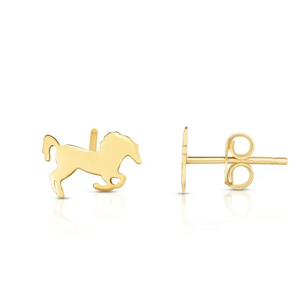 14K Gold Horse Stud Earrings Tennies Jewelry Appleton, WI