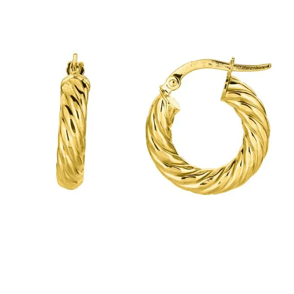 14K Gold Small Twist Hoop Earring Tennies Jewelry Appleton, WI