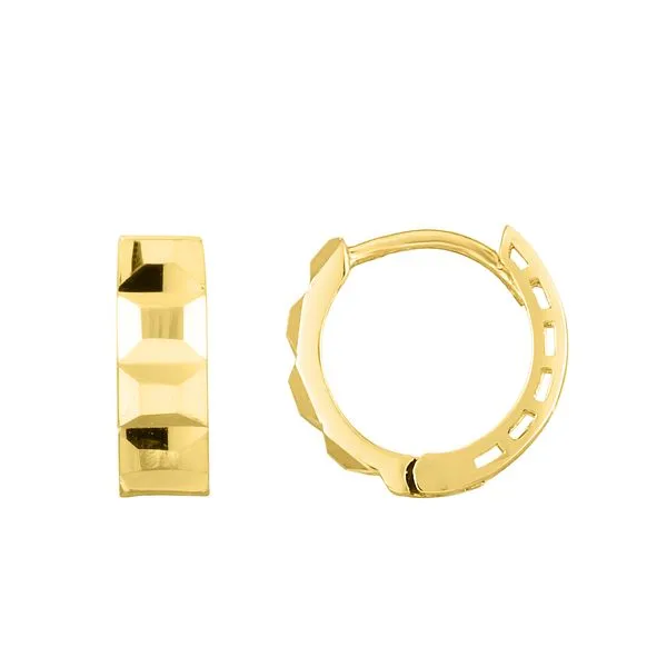 14K Gold Faceted Huggie Tennies Jewelry Appleton, WI
