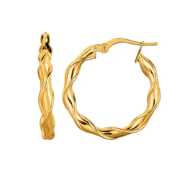 14K Gold 20mm Twist Hoop Earring Tennies Jewelry Appleton, WI