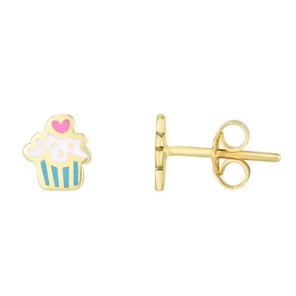 14K Cupcake Enamel Earrings Alan Miller Jewelers Oregon, OH
