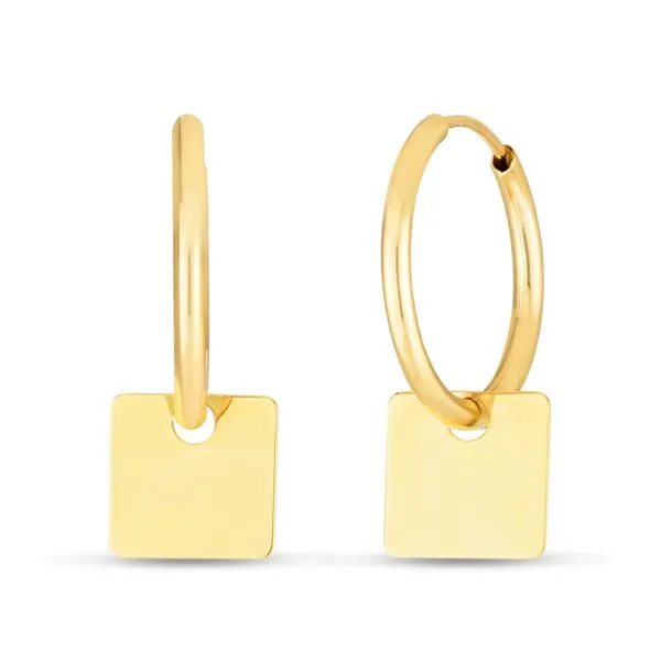 14K Dangle Square Huggie Earring Tennies Jewelry Appleton, WI