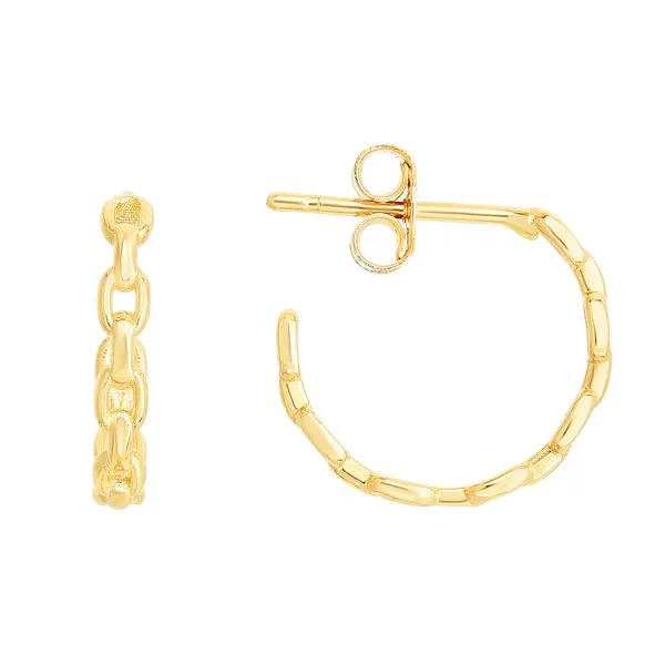 14K Yellow Gold Oval Links C Hoops Alan Miller Jewelers Oregon, OH