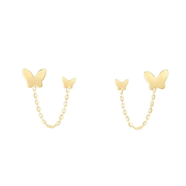 14K Double Pierced Butterfly Earrings Tennies Jewelry Appleton, WI