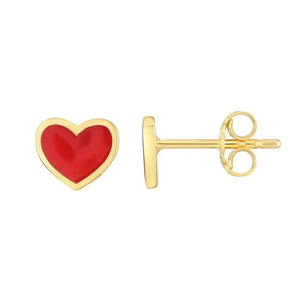 14K Heart Enamel Earrings Tennies Jewelry Appleton, WI