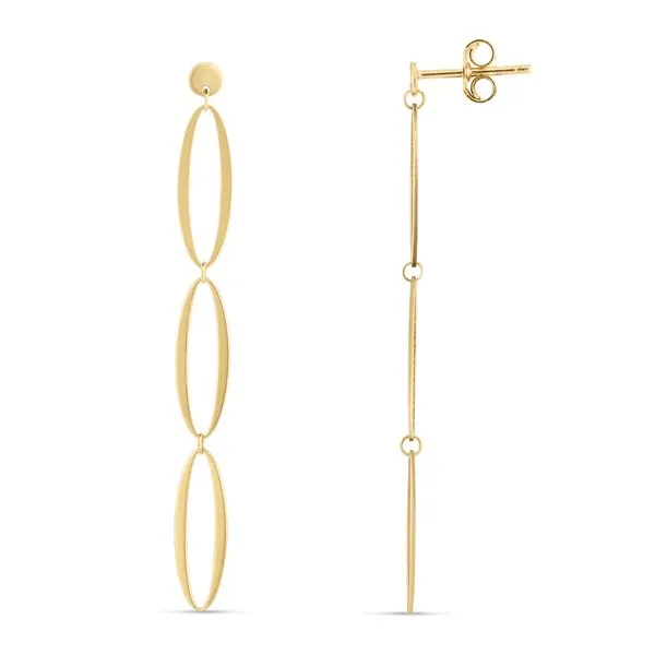 14K Triple Oval Drop Earrings Alan Miller Jewelers Oregon, OH