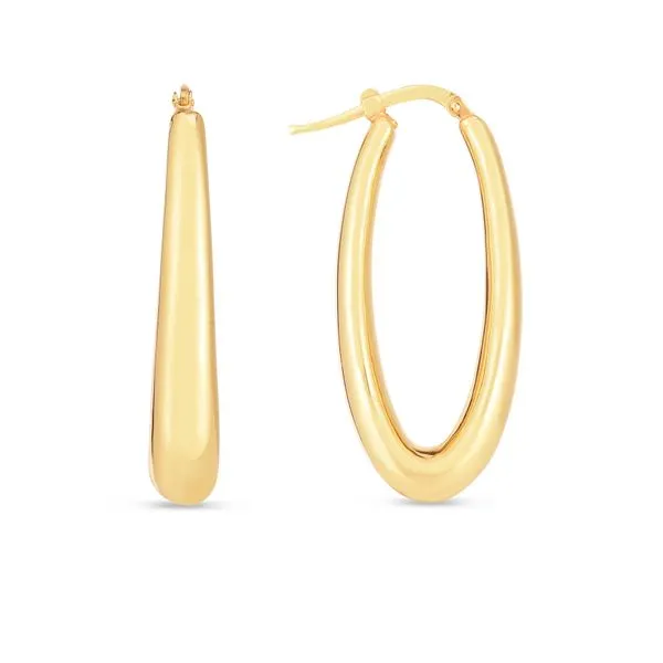 14K Elongated Oval Hoops Tennies Jewelry Appleton, WI