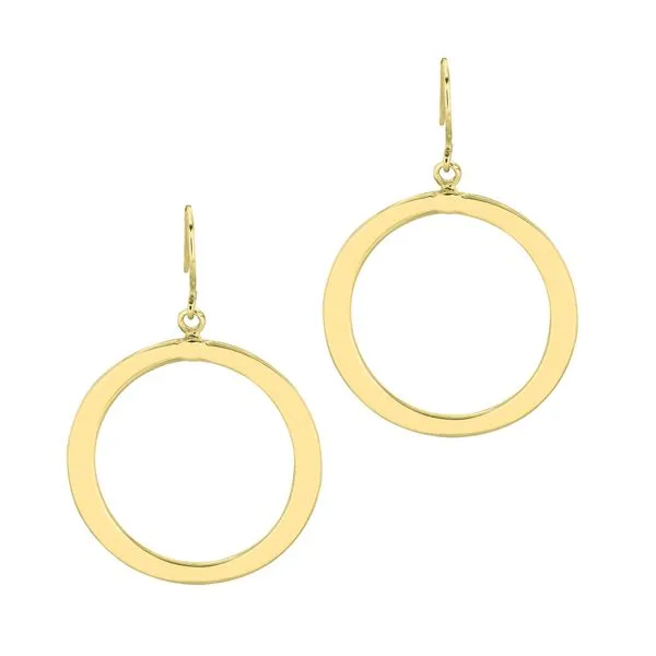14K Gold Polished Open Circle Dangle Earring Tennies Jewelry Appleton, WI