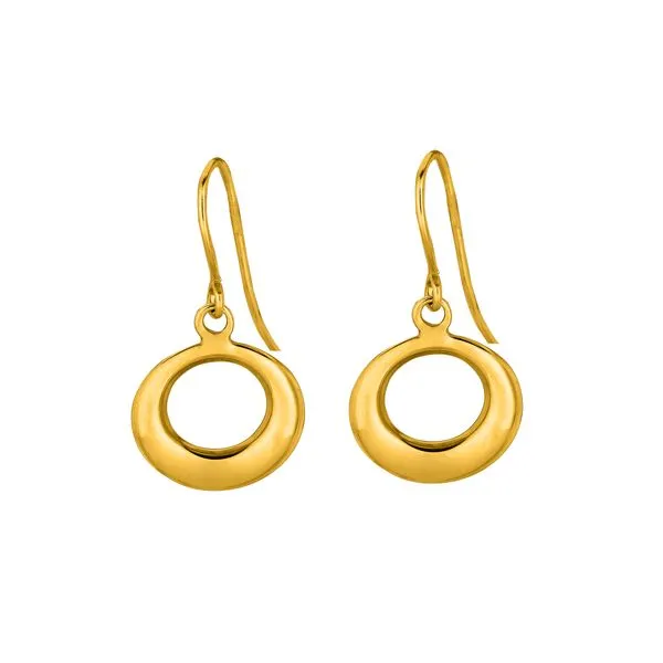 14K Gold Polished Open Circle Drop Earring Tennies Jewelry Appleton, WI