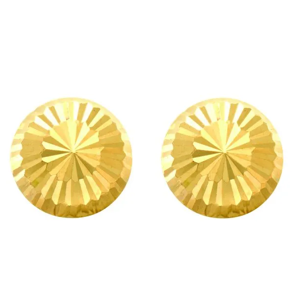 14K Gold Large Diamond Cut Burst Post Earring Tennies Jewelry Appleton, WI