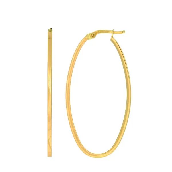 14K Gold Large Oval Hoop Earring Alan Miller Jewelers Oregon, OH