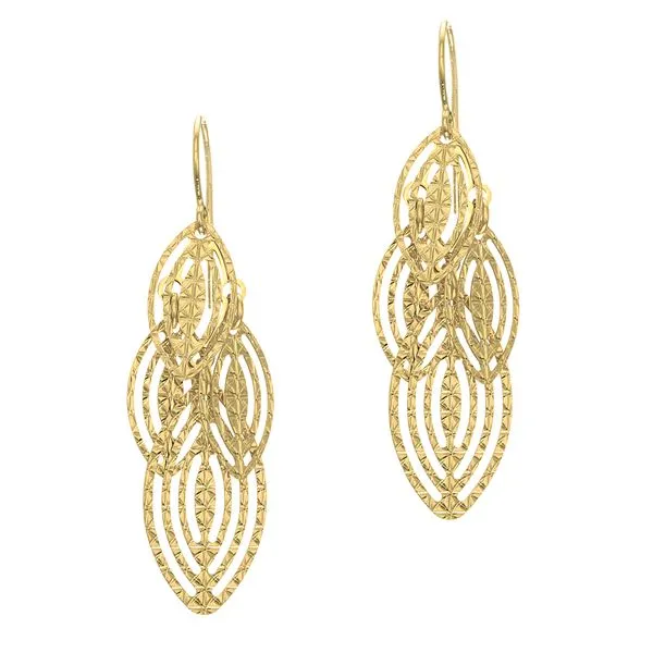 14K Gold Textured Dangle Earring Tennies Jewelry Appleton, WI