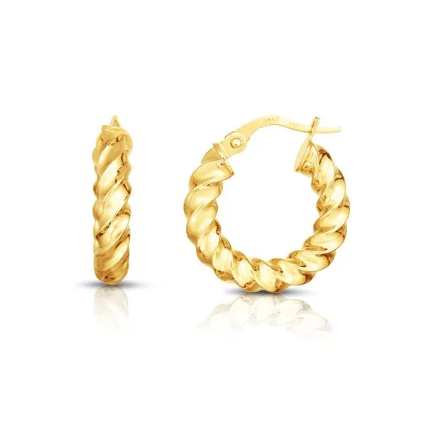 14K Gold Mini Twist Hoop Earring Alan Miller Jewelers Oregon, OH