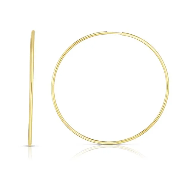 14K Gold 1.2x35mm Polsihed Endless Hoops Tennies Jewelry Appleton, WI