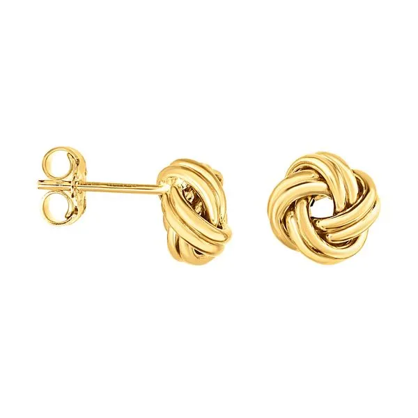 14K Gold Medium Muli-Row Love Knot Stud Earring Tennies Jewelry Appleton, WI
