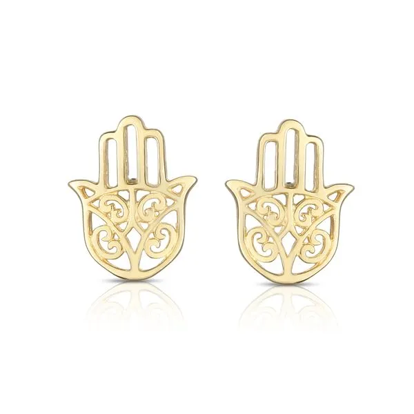 14K Gold Hamsa Stud Earring Tennies Jewelry Appleton, WI