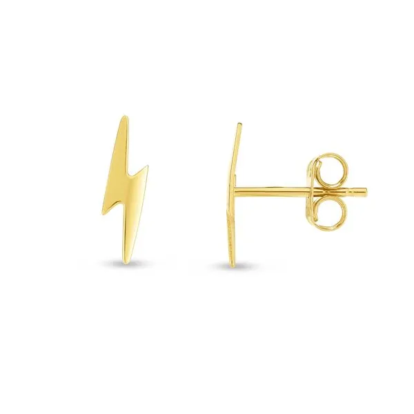 14K Gold Polished Lightening Bolt Stud Earring Tennies Jewelry Appleton, WI