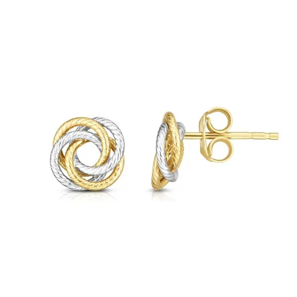 14K Gold Multi-Row Open Center Love Knot Stud Earring Thomas A. Davis Jewelers Holland, MI