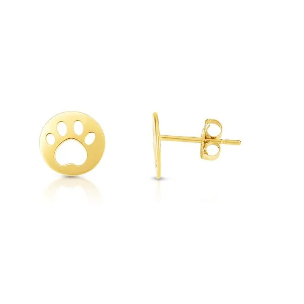 14K Gold Paw Print Stud Earring Alan Miller Jewelers Oregon, OH