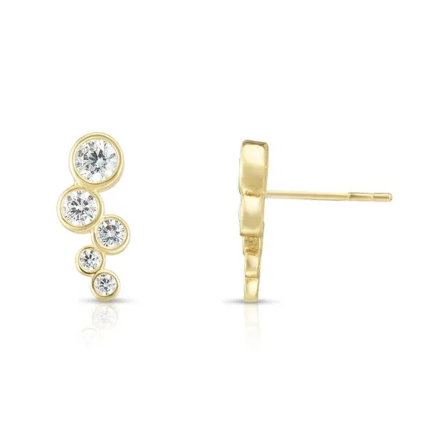 14K Gold Bezel Set CZ Ear Climber Alan Miller Jewelers Oregon, OH