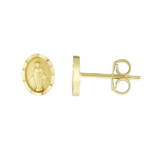14K Gold Virgin Mary Stud Earring Tennies Jewelry Appleton, WI