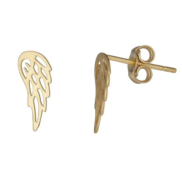 14K Gold Angel Wing Stud Earring Thomas A. Davis Jewelers Holland, MI