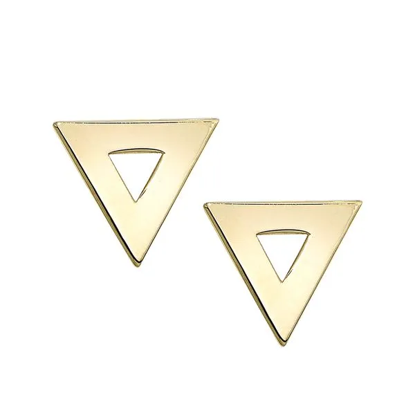 14K Gold Polished Open Triangle Stud Earring Tennies Jewelry Appleton, WI