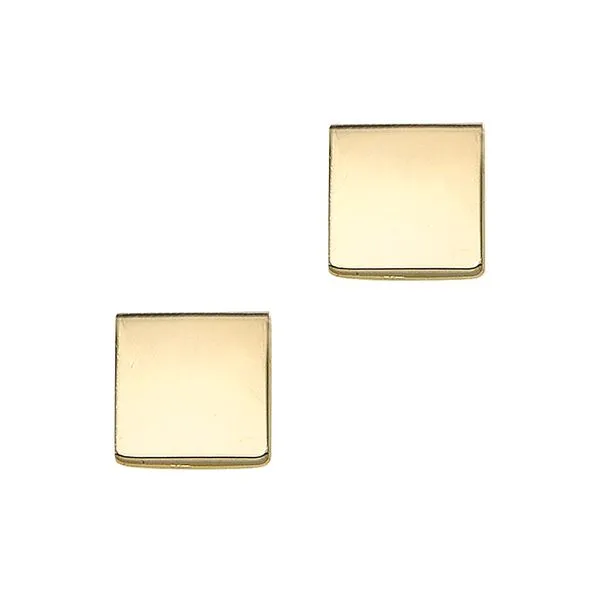14K Gold Polished Square Stud Earring Tennies Jewelry Appleton, WI