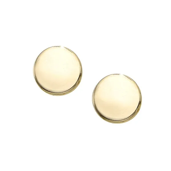 14K Gold Polished Circle Stud Earring Alan Miller Jewelers Oregon, OH