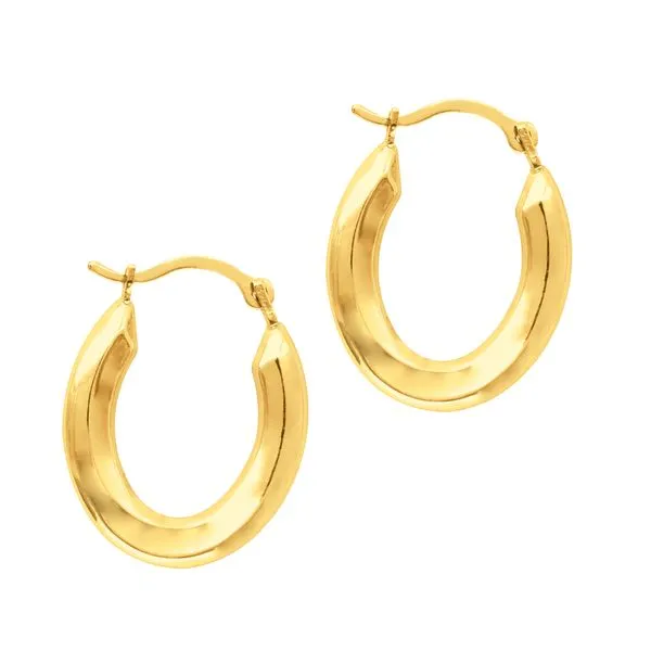 14K Gold Polished Oval Back to Back Hoop Earring Tennies Jewelry Appleton, WI