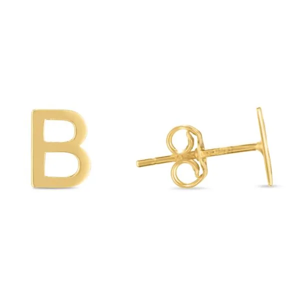 14K Gold Initial B Stud Earring Tennies Jewelry Appleton, WI