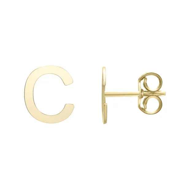 14K Gold Initial C Stud Earring Alan Miller Jewelers Oregon, OH