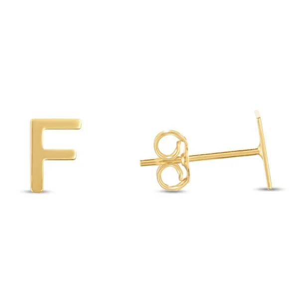 14K Gold Initial F Stud Earring Tennies Jewelry Appleton, WI