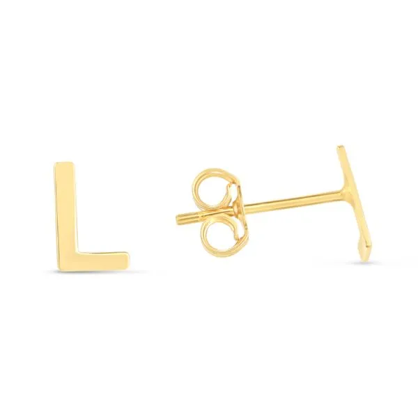 14K Gold Initial L Stud Earring Tennies Jewelry Appleton, WI