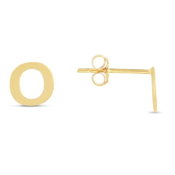 14K Gold Initial O Stud Earring Tennies Jewelry Appleton, WI