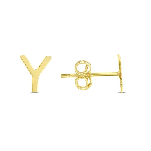 14K Gold Initial Y Stud Earring Tennies Jewelry Appleton, WI