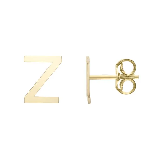 14K Gold Initial Z Stud Earring Tennies Jewelry Appleton, WI