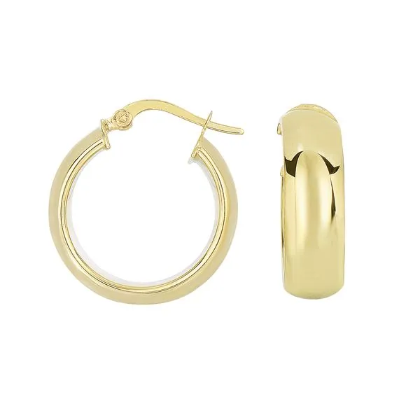 14K Yellow Gold Polished Tube Hoop Earring Tennies Jewelry Appleton, WI