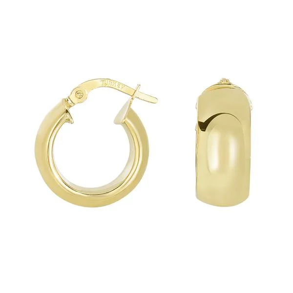 14K Yellow Gold Polished Chunky Hoop Earring Alan Miller Jewelers Oregon, OH