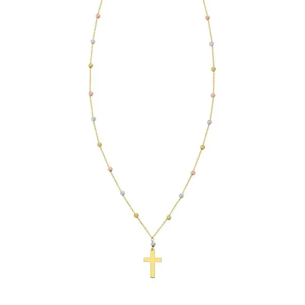 14K Beaded Cross Necklace Tennies Jewelry Appleton, WI
