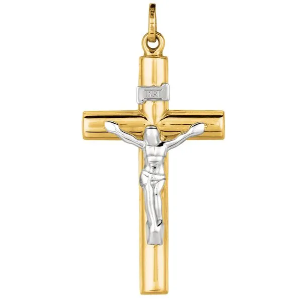 14K Gold Large Domed Crucifix Cross Tennies Jewelry Appleton, WI