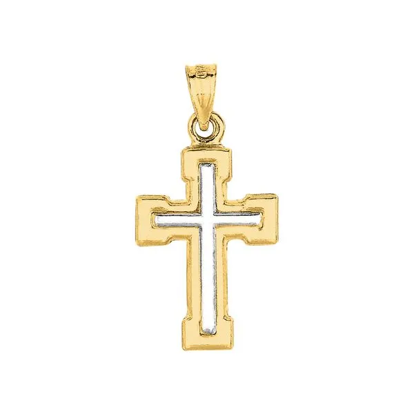 14K Yellow & White Gold Cross Thomas A. Davis Jewelers Holland, MI