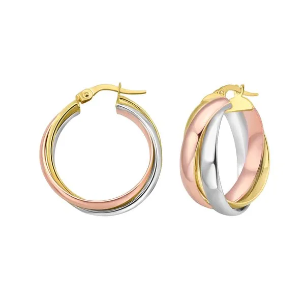 14K Trinity Woven Hoops Jim's Jewelers Tyler, TX
