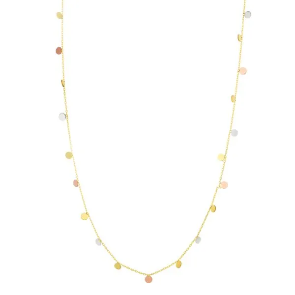 14K Tricolor Dangling Circles Necklace Tennies Jewelry Appleton, WI