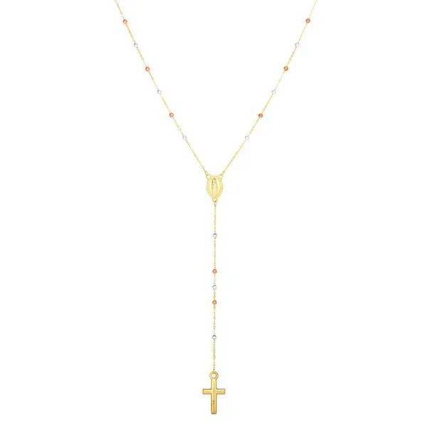 14K Tri-color Gold Rosary Inspired Necklace Tennies Jewelry Appleton, WI