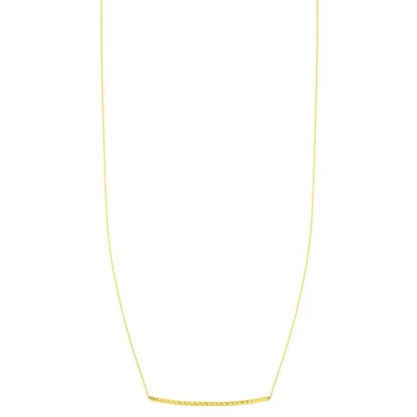 14K Gold Diamond Cut Thin Bar Necklace Tennies Jewelry Appleton, WI