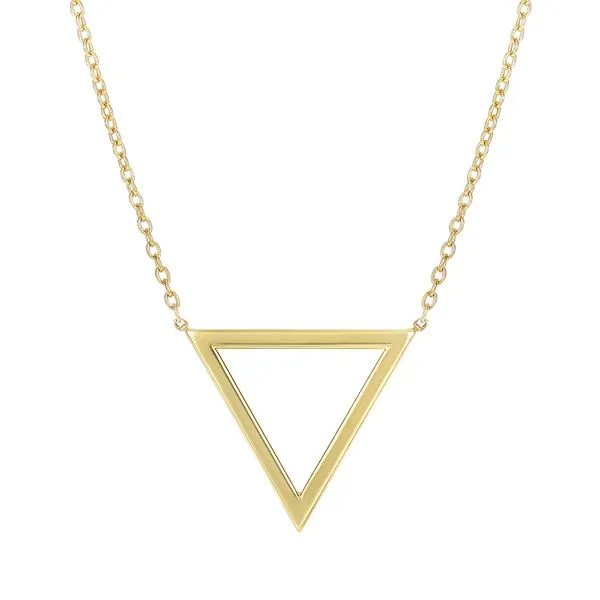 14K Gold Polished Triangle Necklace Alan Miller Jewelers Oregon, OH