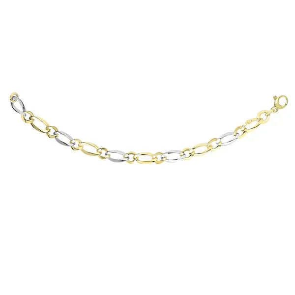 14K Two-tone Gold Polished Alternating Oval & Round Link Chain Thomas A. Davis Jewelers Holland, MI