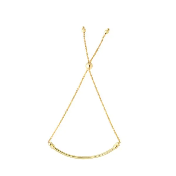 14K Gold Curved Bar Friendship Bracelet Tennies Jewelry Appleton, WI